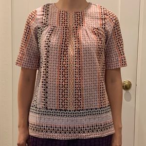 Patterned short sleeve cotton summer shirt